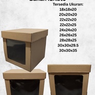 Window Cardboard Box Eflute Die cut High Tart Cake Box 18x18x20 20x20x20 22x22x20 22x22x25 24x24x20 