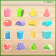 [KoolsoobdMY] 16Pcs 3D Geometric Shapes Blocks 3D Shape Blocks Sphere Different Shapes Cylinder Patt