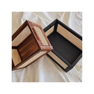 Storage Storage Sundries Zero Basket Storage Basket Storage Solid Wood Desktop Food Box Rattan Baske
