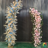 Horn Shaped Flower Rack Set Outdoor Garden Arch Climbing Frame Wedding Archway Decorative Gold Stand