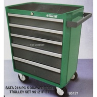 SATA 216 PC 5 DRAWER TOOL TROLLEY SET 95121P-21