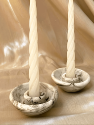 1入組錐形蠟燭座矽膠模具，適用於混凝土和水泥DIY手工成型，用於家居裝飾