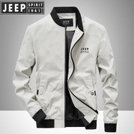 JEEP SPIRIT 1941 ESTD Men S Autumn Casual Simple Baseball Stand Collar Jacket Top Fashion Jacket Jac