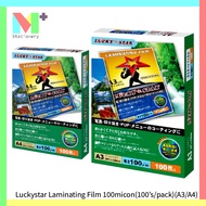 Lucky Star Laminating Film 100micon 100'sheet (A4 Size / A3 Size) Premium Quality Laminating Film/ P