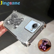 Jingsanc For Realme C30/C30s/Narzo 50i Prime 4G Phone Case Clear Four Corner Anti-fall Flah Glitter