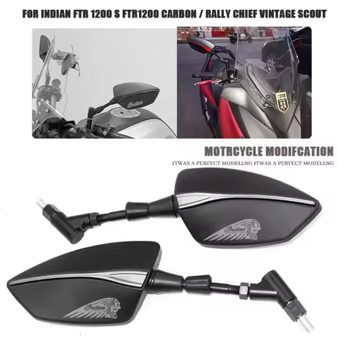 For Indian FTR 1200 S FTR1200 Carbon / Rally Chief VINTAGE Scout Motorcycle Rearview Mirror Scooter 