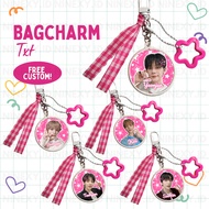 GANTUNGAN TXT Bagcharm Pink Star fanmade / TXT keychain keyring kpop bagcharm custom couple keychain