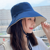 Topi Bucket wide Wanita Dewasa Premium Warna Bolak balik Daun Lebar Ada Tali Panjang Berbahan Nyaman