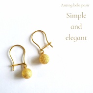 Anting Bola Pasir Anting Remaja Wanita Unik kadar 875 20 karat 20k Gold Jewelry Anting Emas Tua Jami