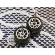 Tayar Getah 8 Spoke Rubber Wheels Hot Wheels Chrome