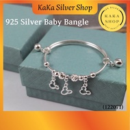 Original 925 Silver Miki Baby Bangle Bell For Kids (322071) | Gelang Tangan Miki Budak Perak 925 | Ready Stock