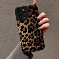 เคสโทรศัพท์กันกระแทกลายเสือชีตาห์, ลายเสือดาวขอบเจาะแม่นยำสีทองเข้ากันได้กับ P14 Pro Max, P13, P11 ล