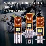 LED Motorcycle Headlight H4 BA20D P15D H6M 6000K Bulb super Bright 3030LED Motorcycle Scooter Light 