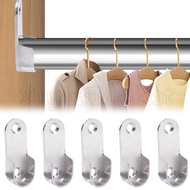 [ Featured ] Wall Mounted Wardrobe Stick Holder / Clothes Drying Pole Support Base / Strong Bearing Curtain Rod Rack / U-Shaped Rod Flange Bracket / Furniture Install Accessories
