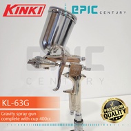 Kinki Kl-63G Spray Gun 400Cc | 1.5Mm & 2Mm Gravity Cup | Premium Cast Pneumatic Paint Sprayer