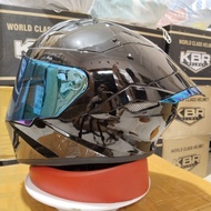 Full FACE KBR TTC SOLID BLACK GLOSSY HELMET (HANDLING PACKAGE)