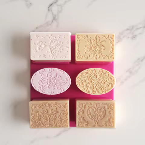 6 Holes 3D Silicone Soap Mold Soap Making Moulds Supplies Candle Form Resin Craft Home Decor