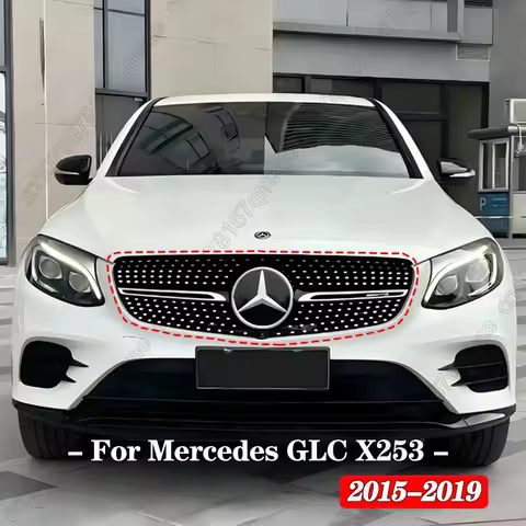Car Front Hood Grille For Mercedes Benz GLC-Class X253 2015-2019 GLC250 GLC300 GLC350e Diamond Style