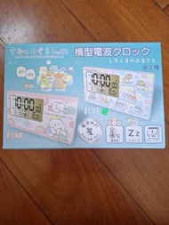 角落生物 橫型電波時鐘  液晶時鐘 全新 未開封 藍色款 含鬧鐘，溫度計，日曆功能