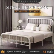 99Furniture 5ft / 6ft Steel High Quality Bed Frame /Metal Bed Frame Queen/King White / Black (Free Installation)