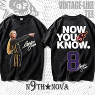 24H SHIP N9THNOVA Female Athletes Signature Pattern NOW YOU KNOW 8 Character Numbers 8 Print T-Shirt