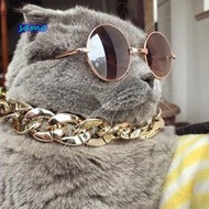 SAMO Chain Dog Collar, Chain Collar Adjustable Pet Necklace, Fashion Cat Dog Gold Necklace Gold Coll