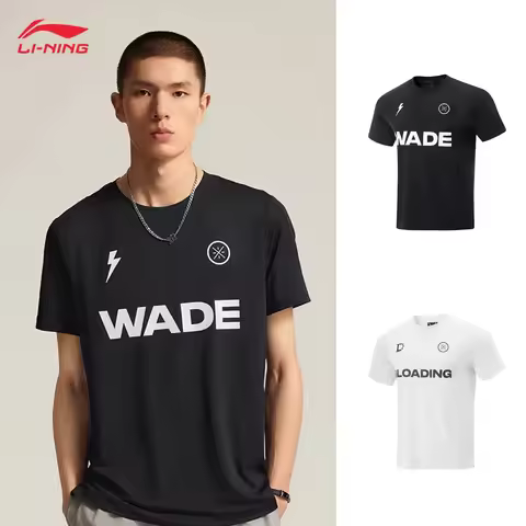 LI-NING Wade Series Men's Moisture wicking AT DRY Antibacterial Short sleeved T-shirt ATSV015