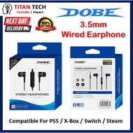 (SG LOWEST) Dobe 3.5mm Wired Gaming Earphone In-Ear Soft Earbuds 1.2m Compatible For PS5 PS4 Xbox Sw