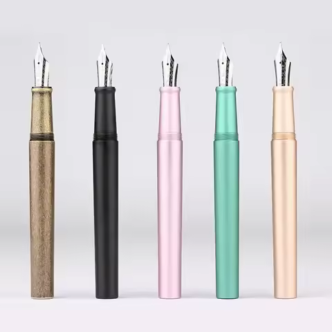 Penbbs 350 Multicolored Fountain Pen Aluminum Alloy Anode Octagonal Fine Nib Ink Pen with Gift Case 