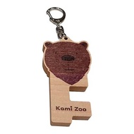 木質手機架鑰匙圈 棕熊 客製化禮物 鑰匙包 手機支架 吊飾 動物