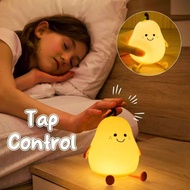Adorable Pear Night Light for Kids - 7 Color Effects, 3 Brightness Levels, 30/60min Timer, USB Recha