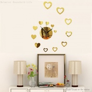 Living Room GZ096 Love Heart-Shaped Mirror Sticker Creative Wall Clock Living Needle Fashion Decorative Mirror Clock Mute