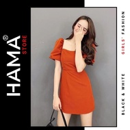 HAMA STORE H83 SQUARE NECK DRESS - SEXY SLEEVES