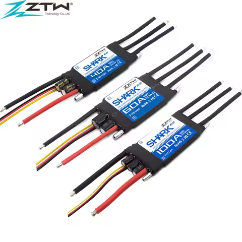 ZTW 32-Bit ESC Shark G2 20A 30A 40A 50A 60A 80A 100A SBEC 5V/6V 8A Brushless Speed Controller for RC