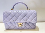 Chanel  MINI FLAP BAG WITH TOP HANDLE 紫色