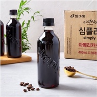 กาแฟเกาหลี อเมริกาโน่สำเร็จพร้อมดื่ม ไม่มีน้ำตาล binggrae decaffera simply americano 400ml ( Decaffe