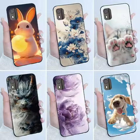 Casing For Nokia C02 C12 Plus Pro C22 C32 Case Luxury Cute Cool Boys Girls Black Matte Soft Silicone
