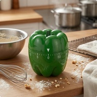 [lzdjlmy2ua] Bell Pepper Timer Printed Minute Scale Pepper Shaped Timer Segmented Body
