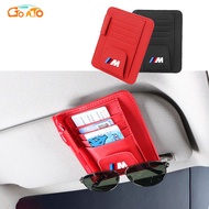 GTIOATO BMW M Car Sun Visor Card Pen Bill Storage Holder Organizer Leather Sunglasses Clip Auto Stow
