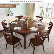 Retractable Round Table Foldable Small Apartment Dining Table Chair Combination Hotel Household Apar