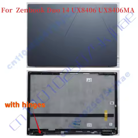 1PCS New Laptop LCD Rear Back Cover Top Case + hinges For Zenbook Duo 14 UX8406 UX8406MA Laptop