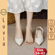 Luvia 160CG 5-inch pointed toe slingback high heels, simple design, easy to wear (WIDE FORM SHOES - 