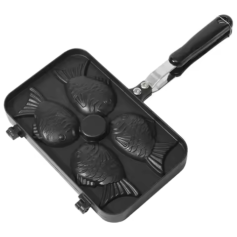Four Fish Shaped Taiyaki Dessert Waffle Cake Maker Pan Aluminum Alloy Fry Pan Waffle Molds Taiyaki C