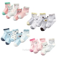 5 Pairs0-6Y Newborn Cotton Baby Socks Stoking Babysocks kanak-kanak  Ready Stock Korean Cute Stokin 