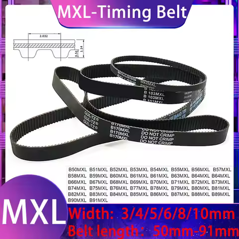 MXL Timing Belt Width 3mm to 10mm Type:B50MXL B55MXL B60MXL B65MXL B70MXL B75MXL B80MXL B85MXL B86MX