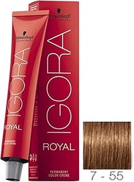 Schwarzkopf Professional Igora Royal Hair Color, 7-55, Medium Blonde Gold Extra, 60 Gram