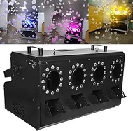 Fog Smoke Bubble Machine Four Nozzles Design,1500W Commercial Fog Machine with 13 Colorful Lights Effect and 48pcs 3-in-1 LED Lights, Powerful Fan High Output, Large Bubble Wheel, Remote Manipulation