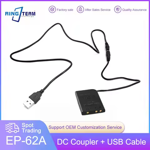 EN-EL5 EP-62A EH-62A Dummy Battery Coupler with USB Cable for Nikon Cameras Coolpix P6000 P80 P90 P1