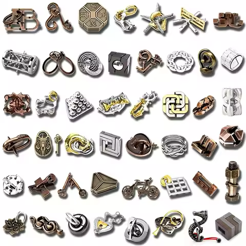 Variety Brain Teaser Puzzle Games Metal Take Apart Disentanglement Educational Toys Logic Training I
