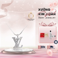 [Silver] Pure silver necklace with lV face for both men and women